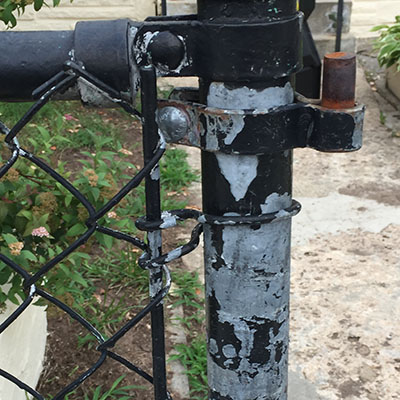 Flaking fence paint